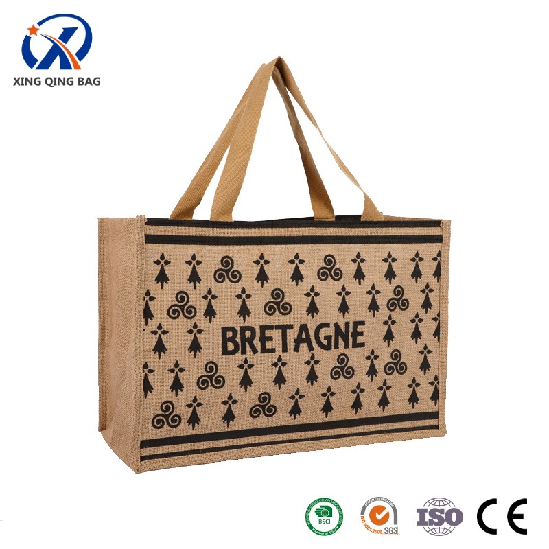 Jute shopping tote bags