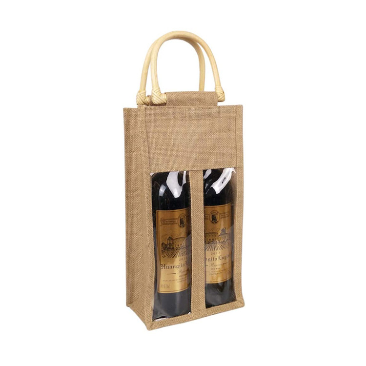 Sacos para garrafas de vinho de juta